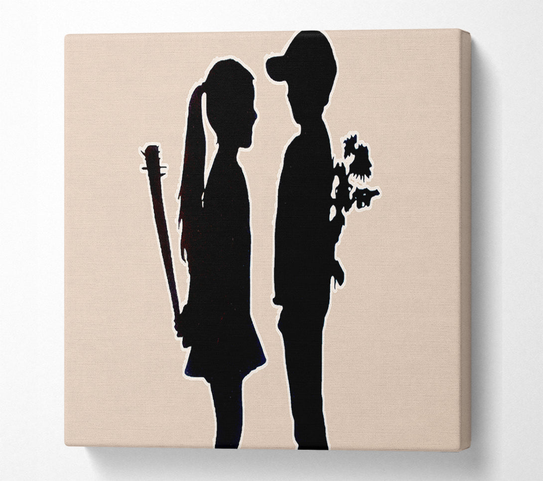  A Canvas Print of Banksy Love War Kids Canvas Art