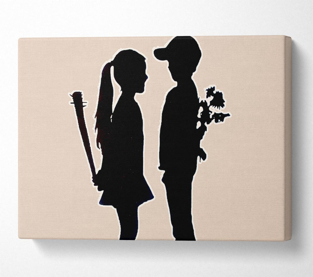  A Canvas Print of Banksy Love War Kids Canvas Art