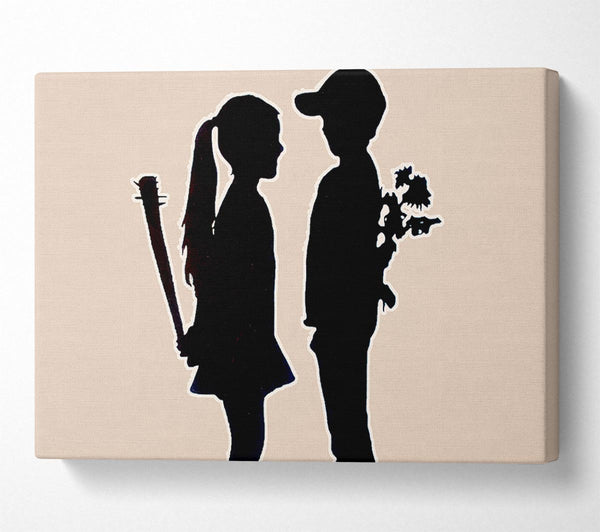  A Canvas Print of Banksy Love War Kids Canvas Art