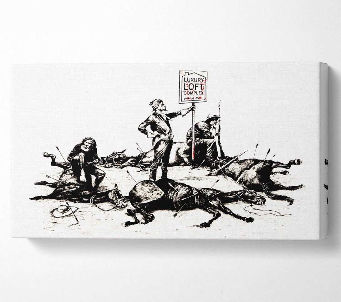  A Canvas Print of Banksy Luxury Loft Complex Coming Soon Canvas Print