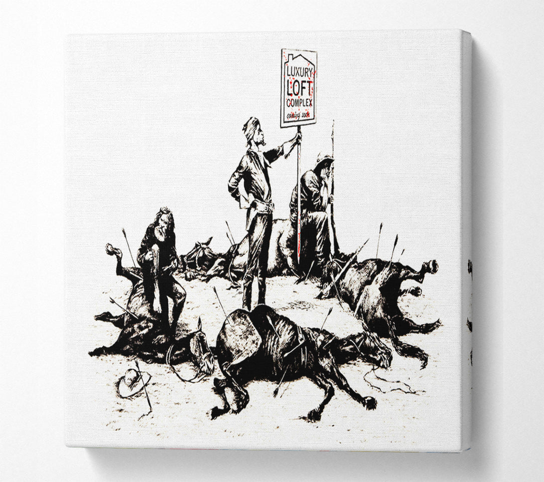  A Canvas Print of Banksy Luxury Loft Complex Coming Soon Canvas Print
