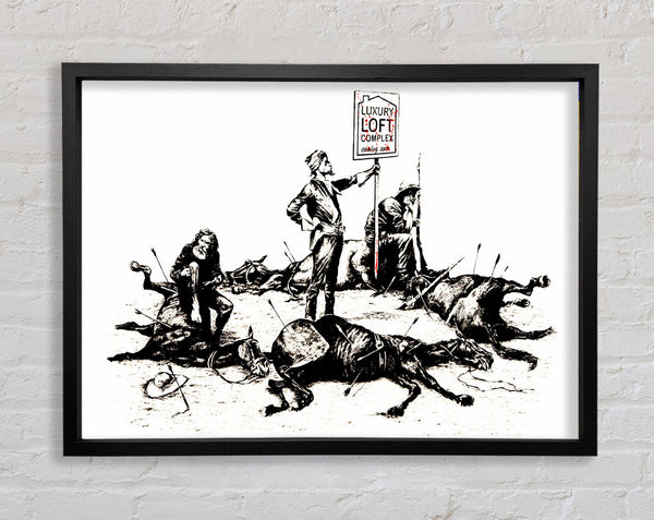 Banksy Luxury Loft Complex Coming Soon Framed Print