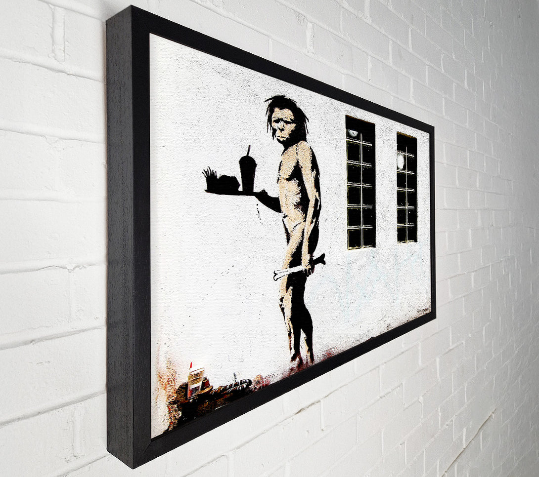  A Canvas Print of Banksy Mcdonald Caveman Canvas Wall Art