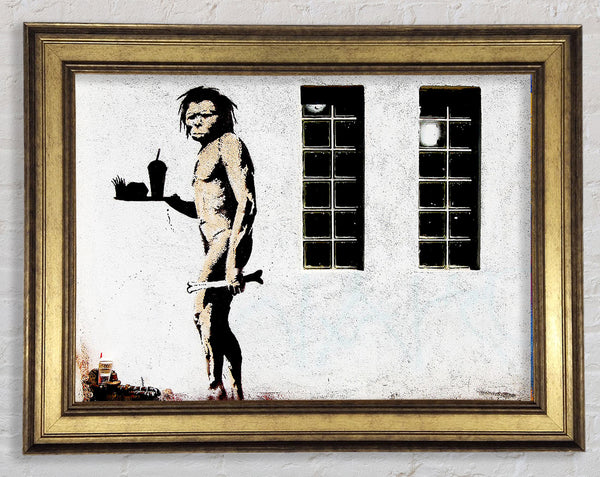 Banksy Mcdonald Caveman Framed Print