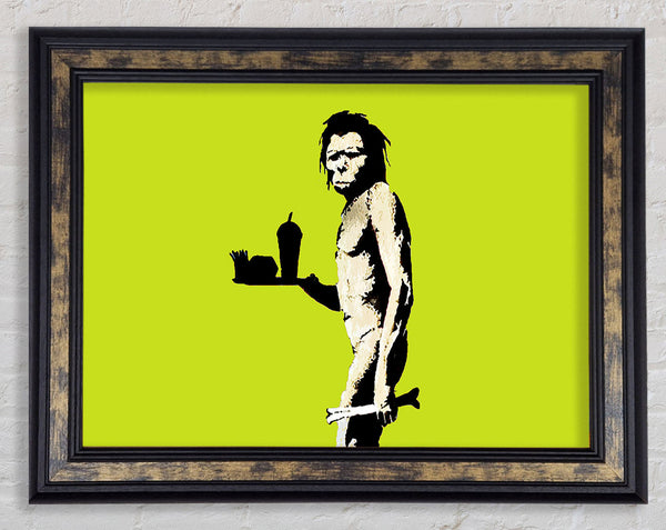 Mcdonalds Caveman Lime Framed Print