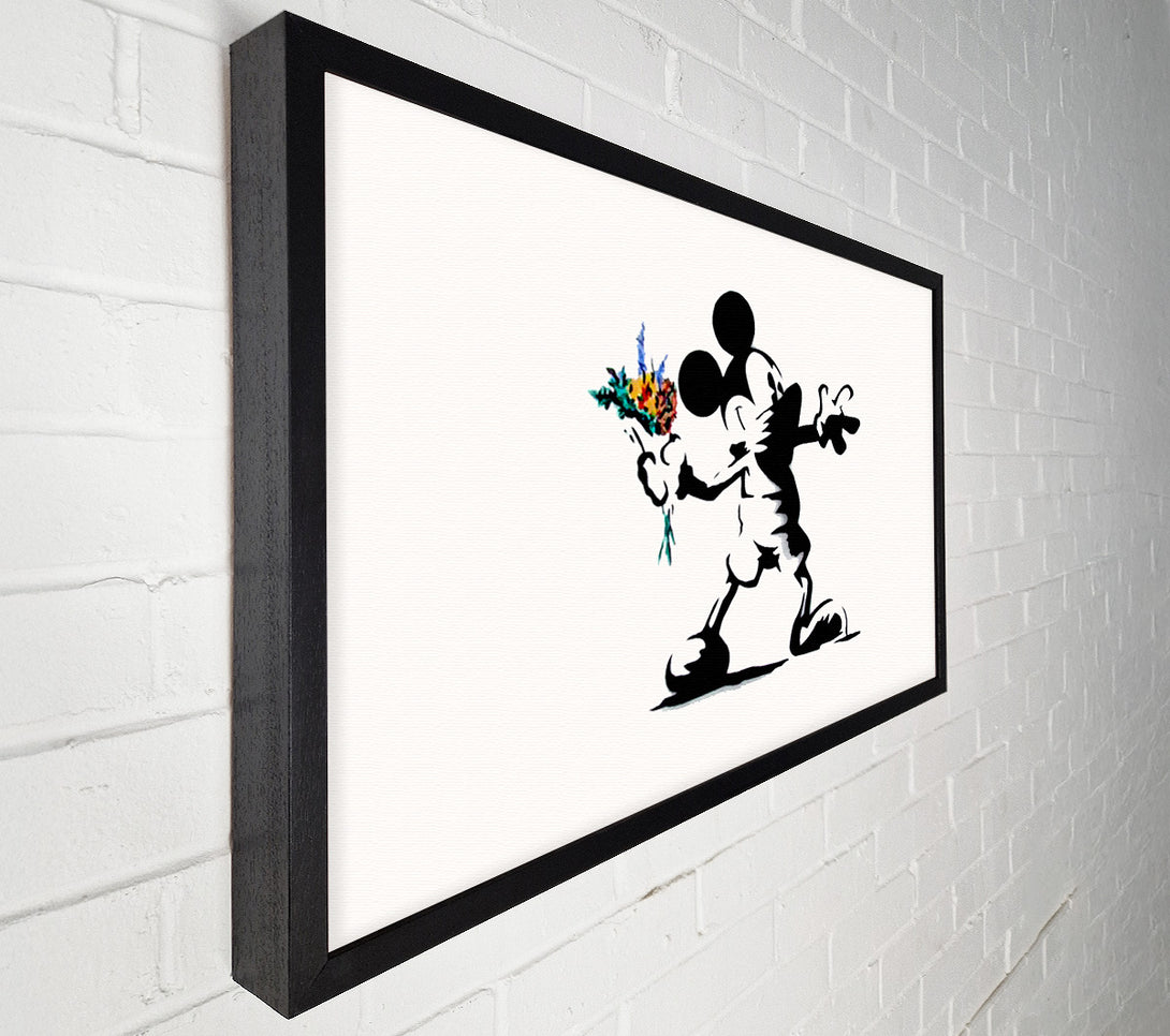  A Canvas Print of Banksy Micky The Flower Thrower Canvas Art