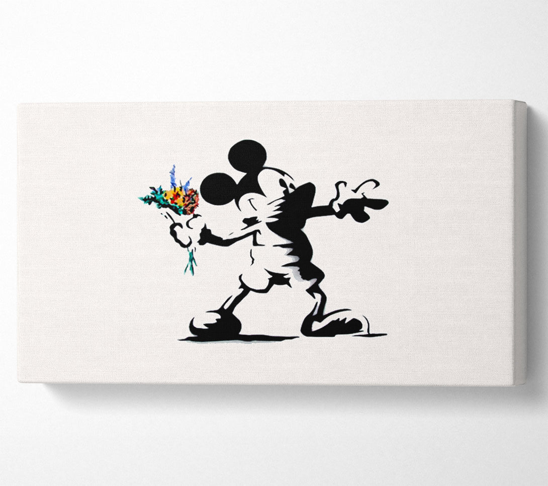  A Canvas Print of Banksy Micky The Flower Thrower Canvas Art