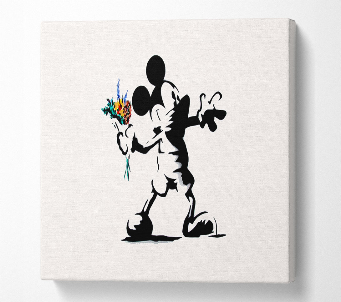  A Canvas Print of Banksy Micky The Flower Thrower Canvas Art