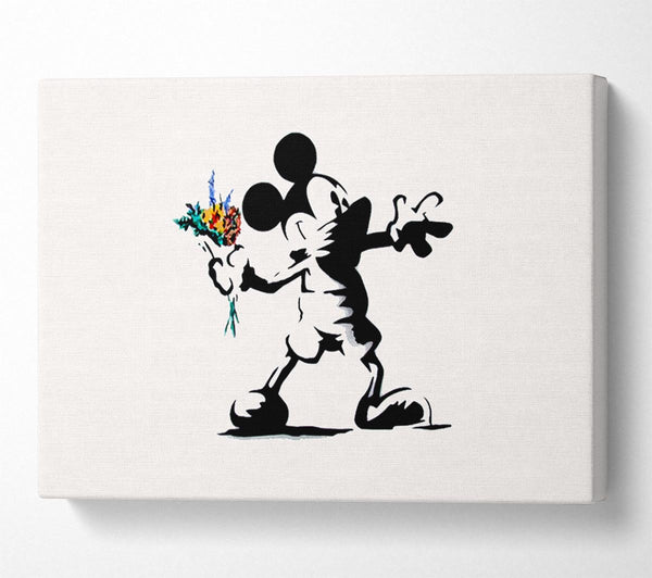  A Canvas Print of Banksy Micky The Flower Thrower Canvas Art