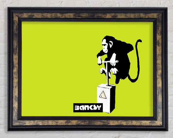 Monkey Detonator Lime Framed Print