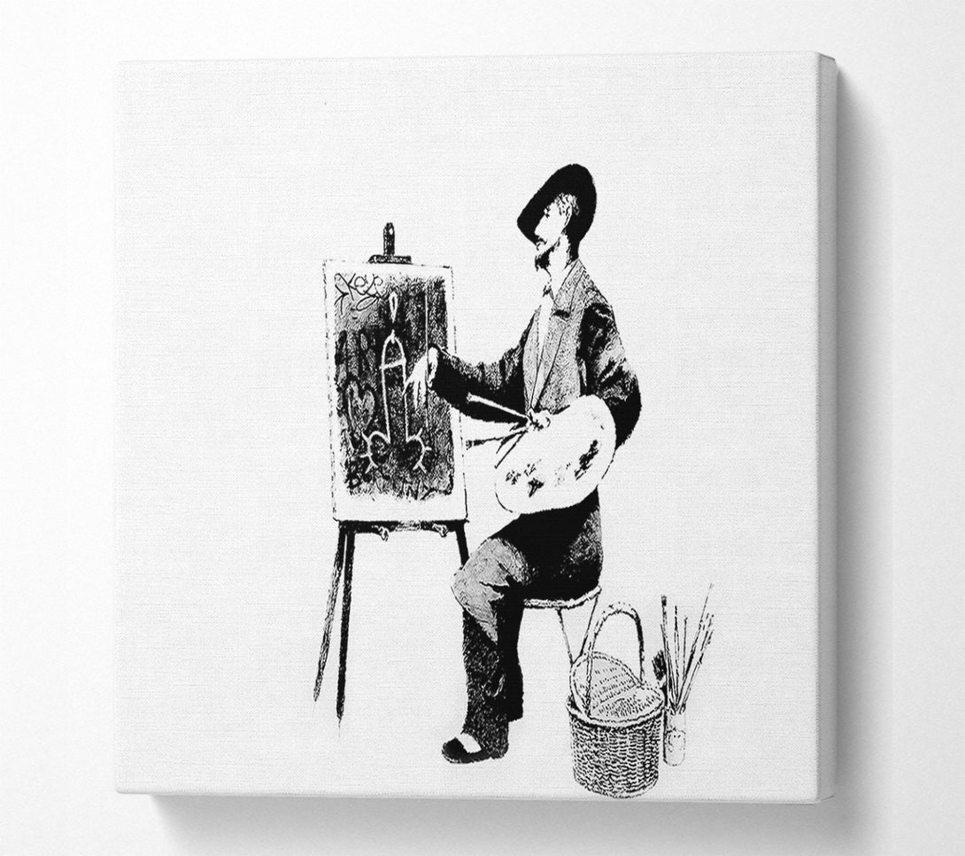  A Canvas Print of Banksy New Age Artist Easel Canvas Print