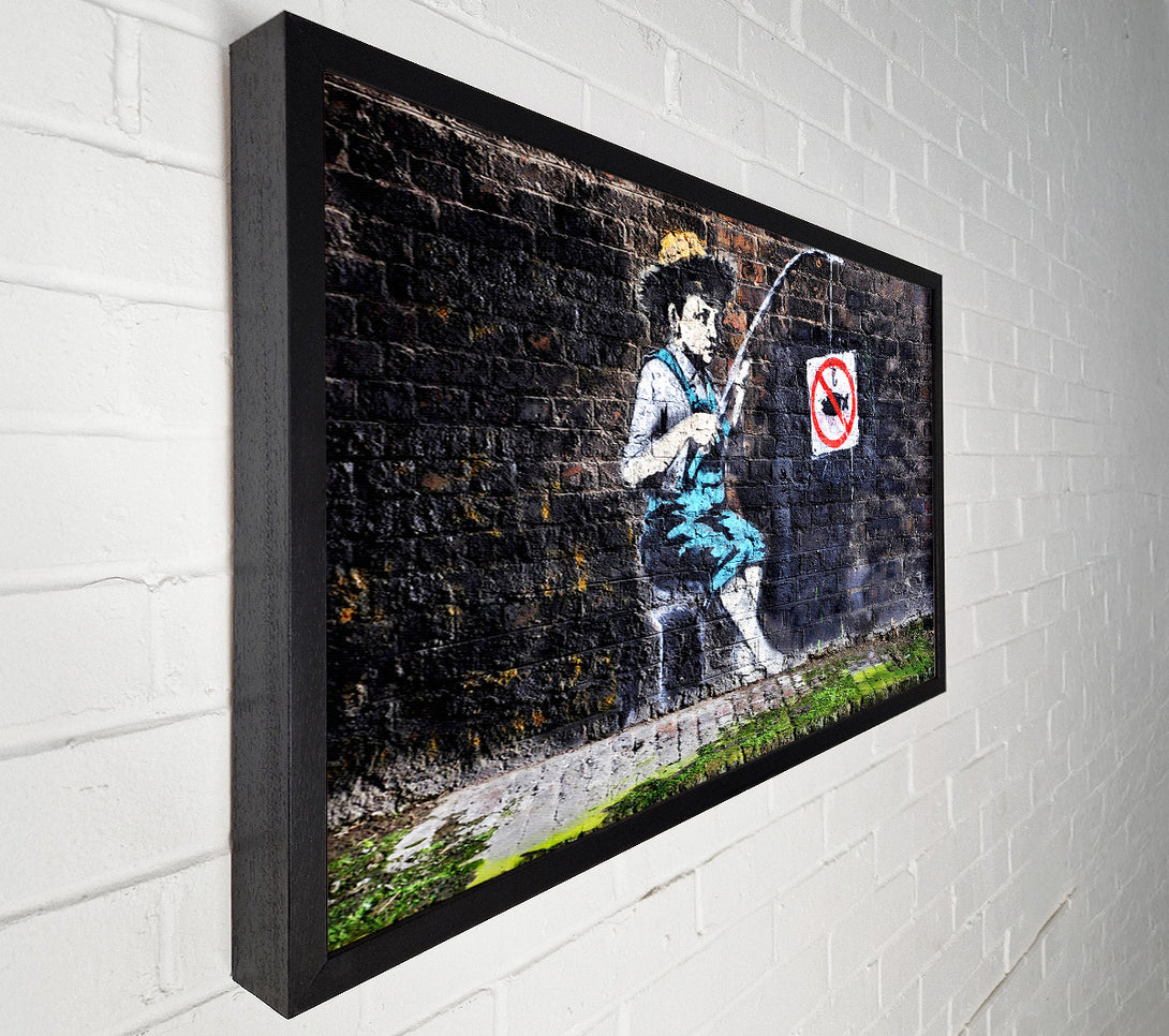  A Canvas Print of Banksy No Fishing Sign Canvas Print