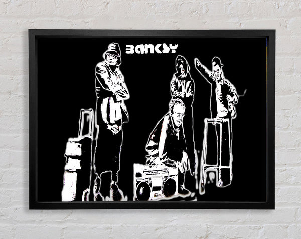 Banksy Old Skool Black Framed Print