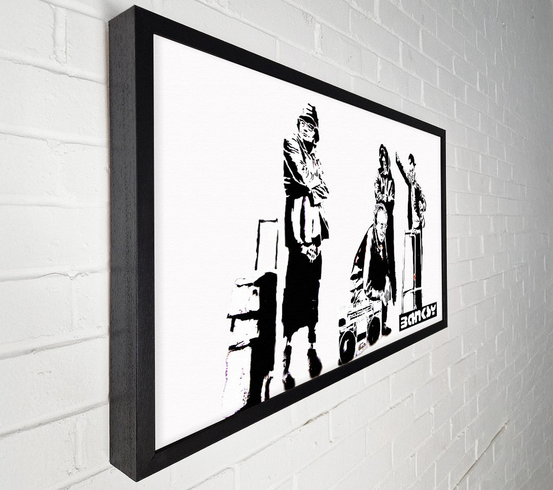  A Canvas Print of Banksy Old Skool White Canvas Print