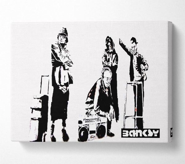  A Canvas Print of Banksy Old Skool White Canvas Print