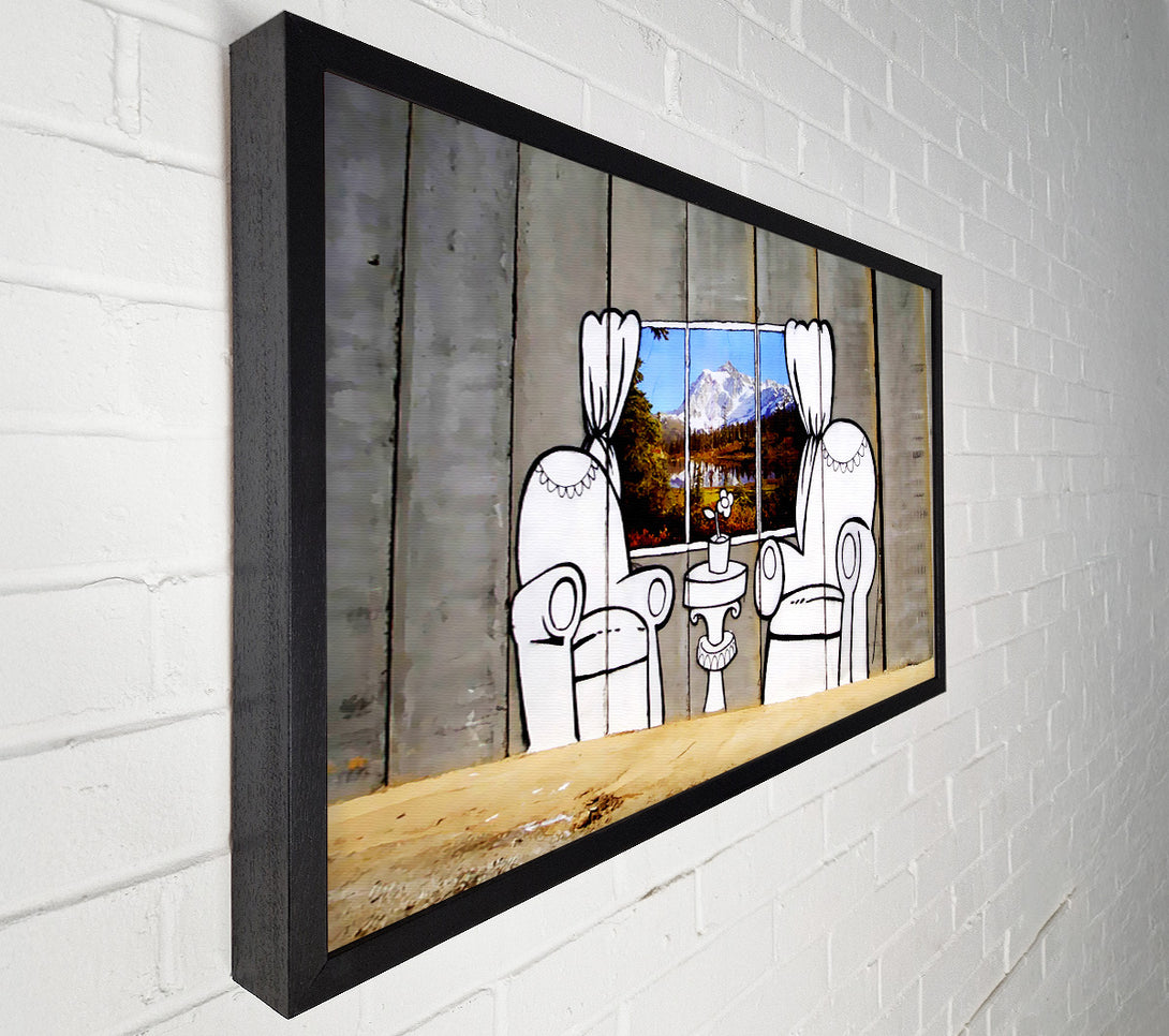  A Canvas Print of Banksy Paradise Concrete Canvas Art