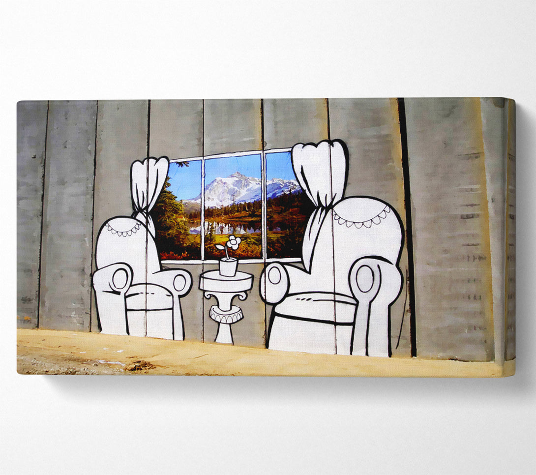  A Canvas Print of Banksy Paradise Concrete Canvas Art