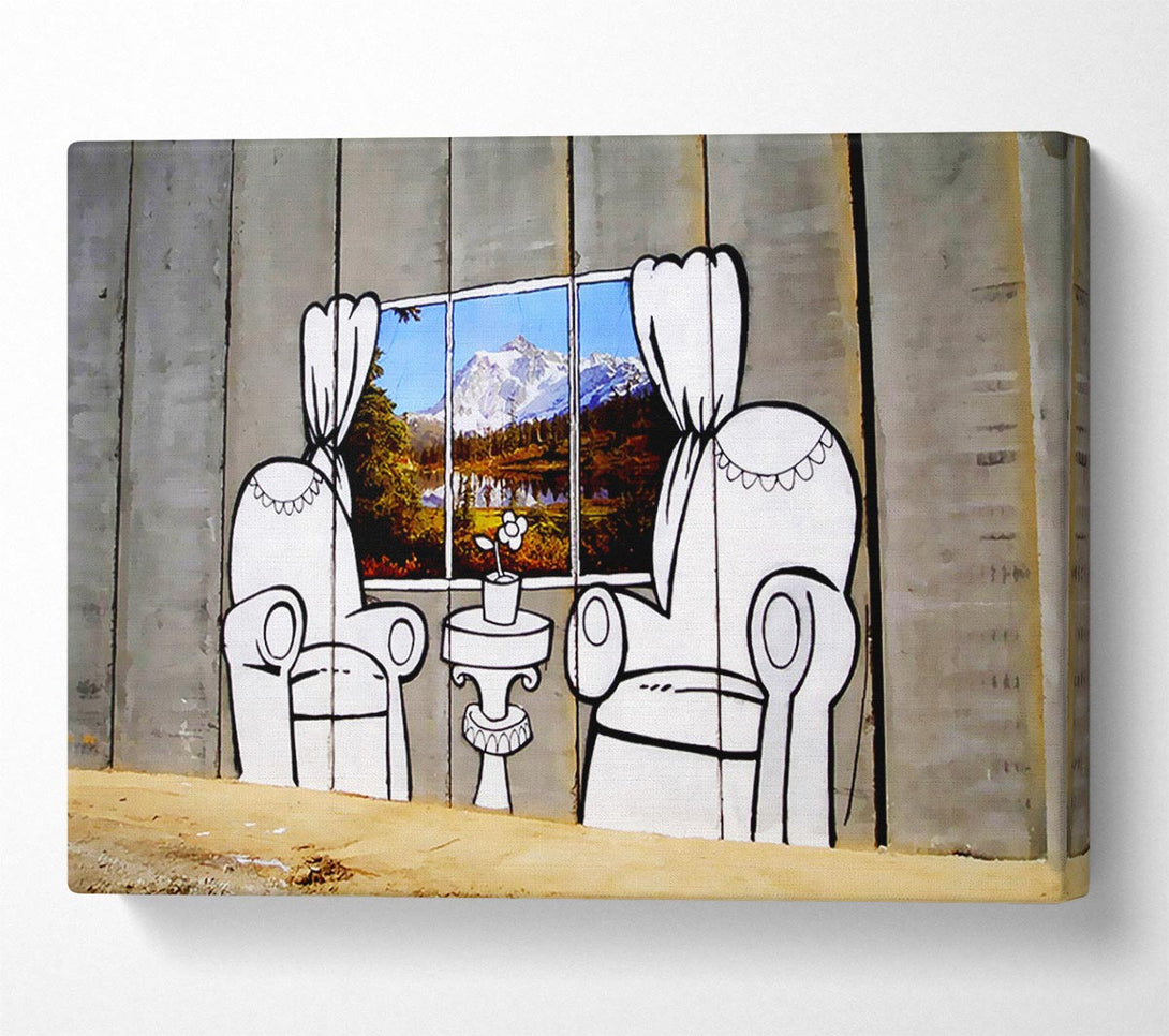 A Canvas Print of Banksy Paradise Concrete Canvas Art