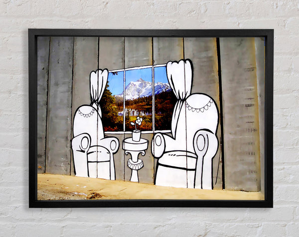 Banksy Paradise Concrete Framed Print
