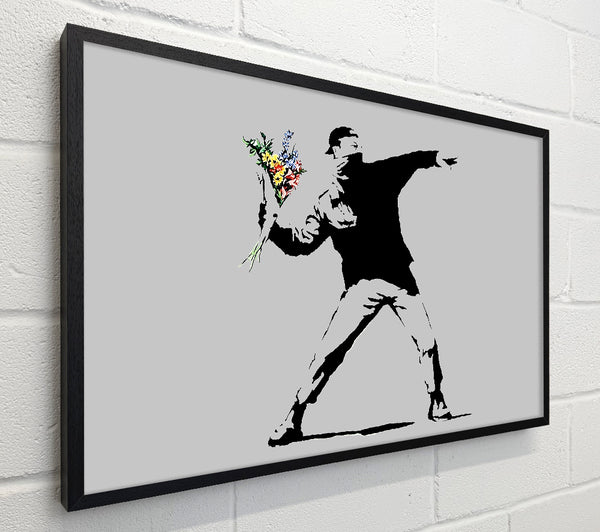Banksy Peaceful Warrior Grey