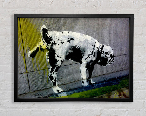 Banksy Peeing Dog Framed Print
