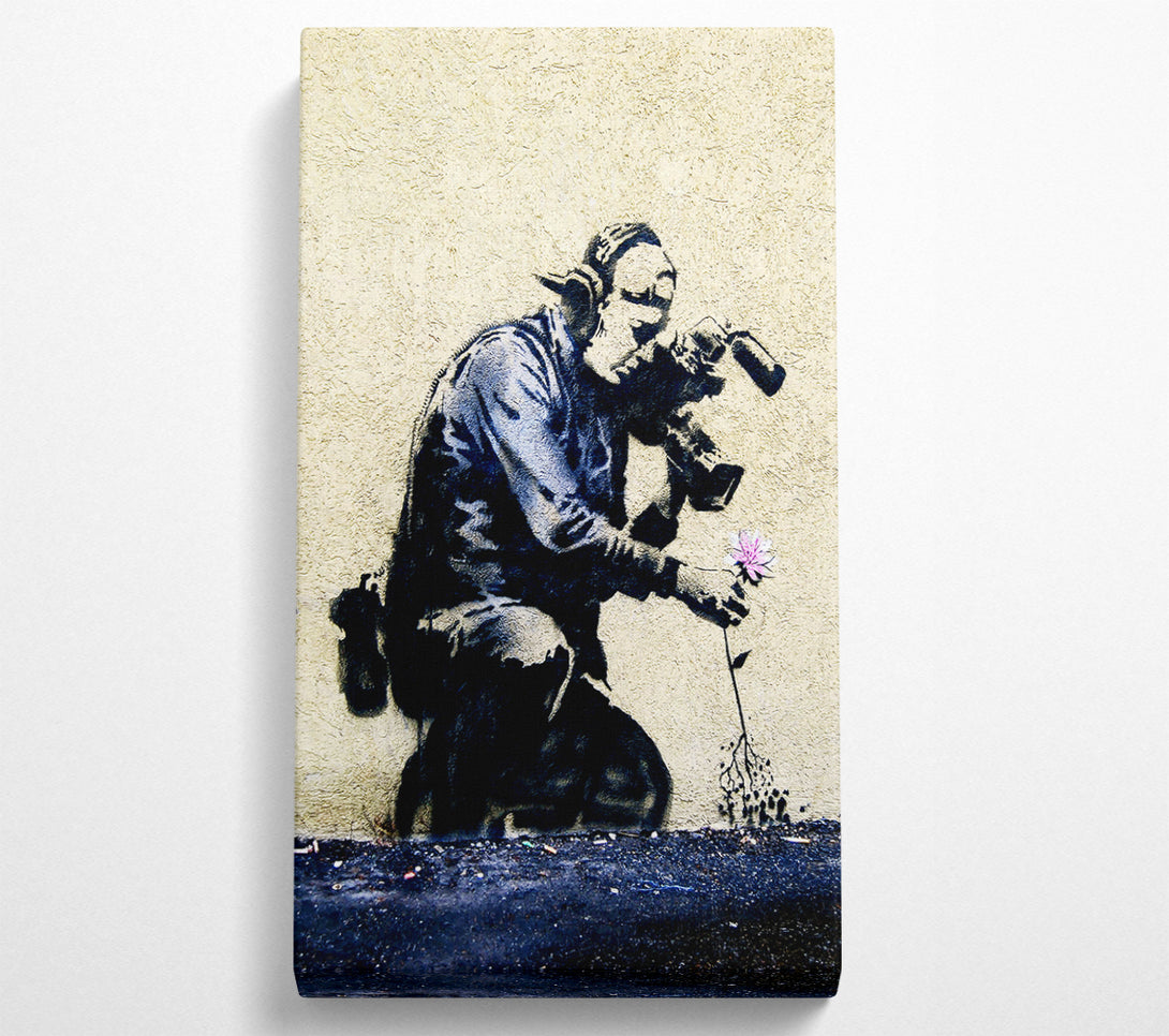  A Canvas Print of Banksy Pulling The Roots Of Life Canvas Print