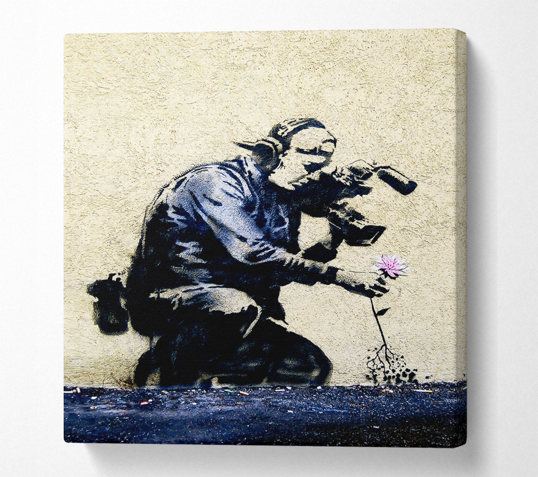  A Canvas Print of Banksy Pulling The Roots Of Life Canvas Print