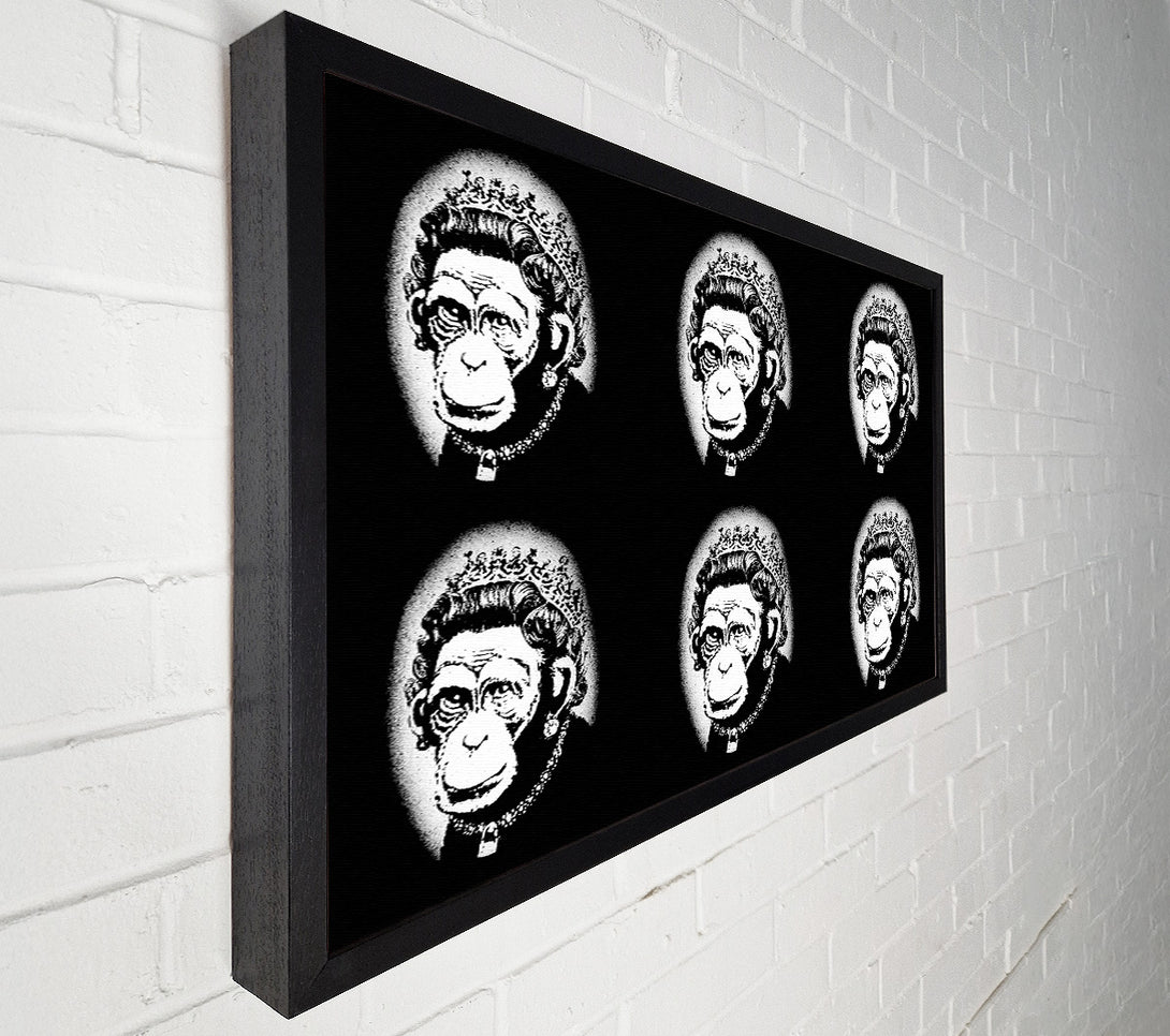  A Canvas Print of Banksy Queen Monkey Canvas Print