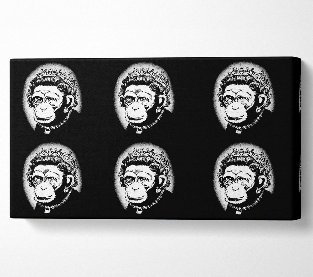  A Canvas Print of Banksy Queen Monkey Canvas Print