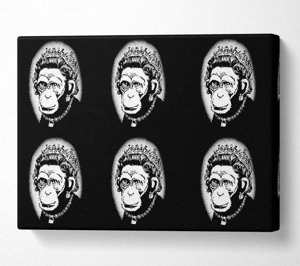  A Canvas Print of Banksy Queen Monkey Canvas Print