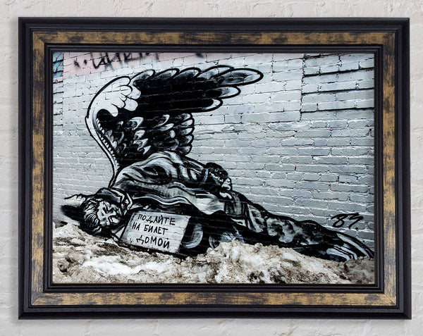 Russian Banksy Framed Print