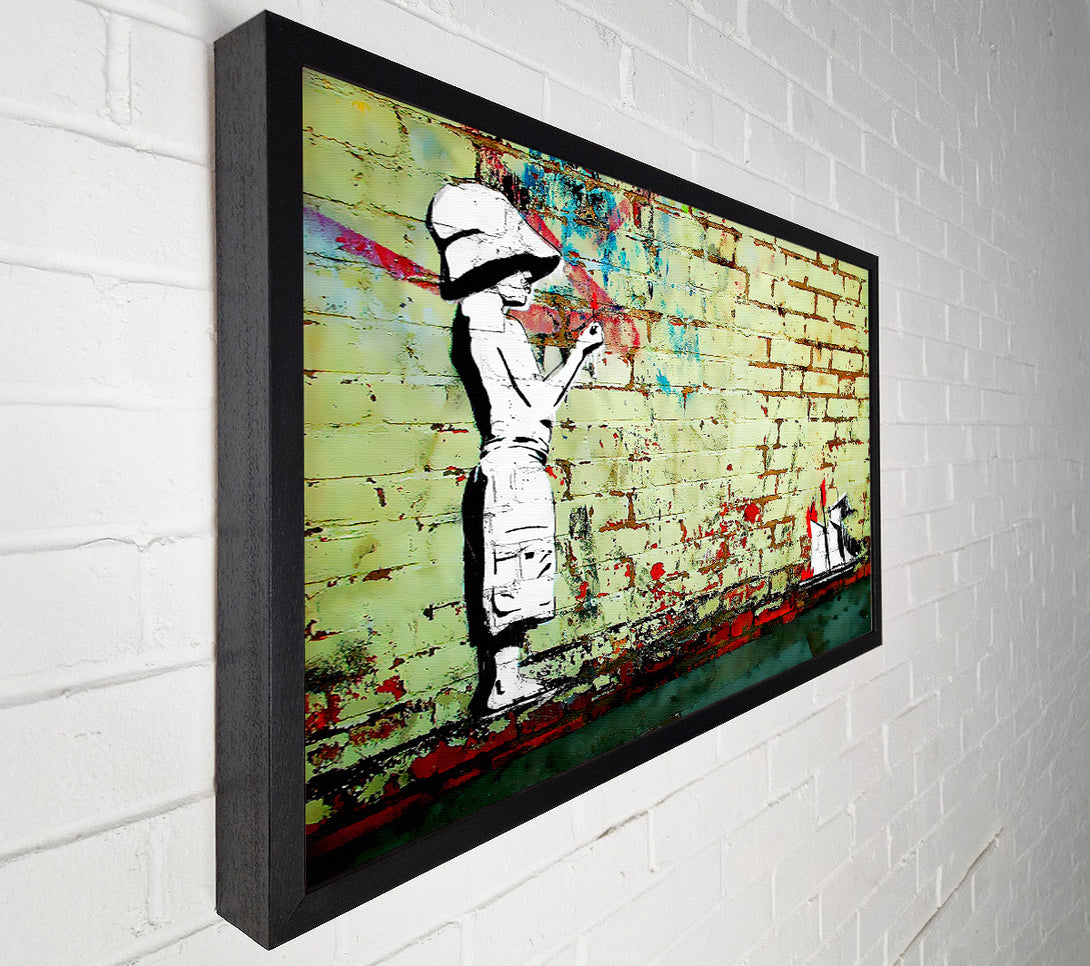  A Canvas Print of Banksy Sailboat Ablaze Canvas Print