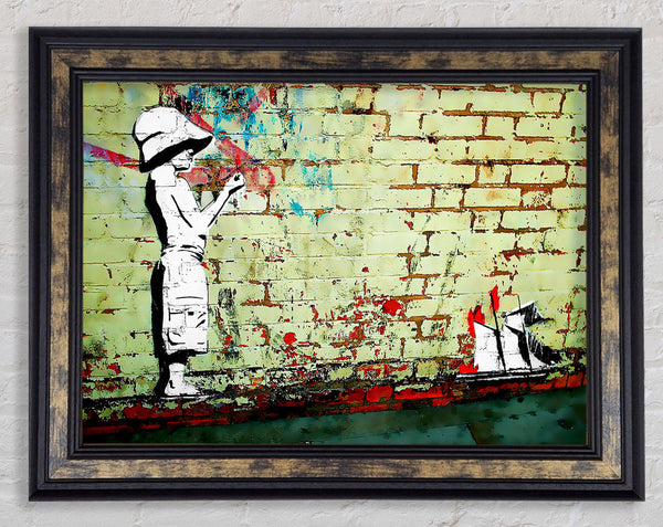 Sailboat Ablaze Framed Print