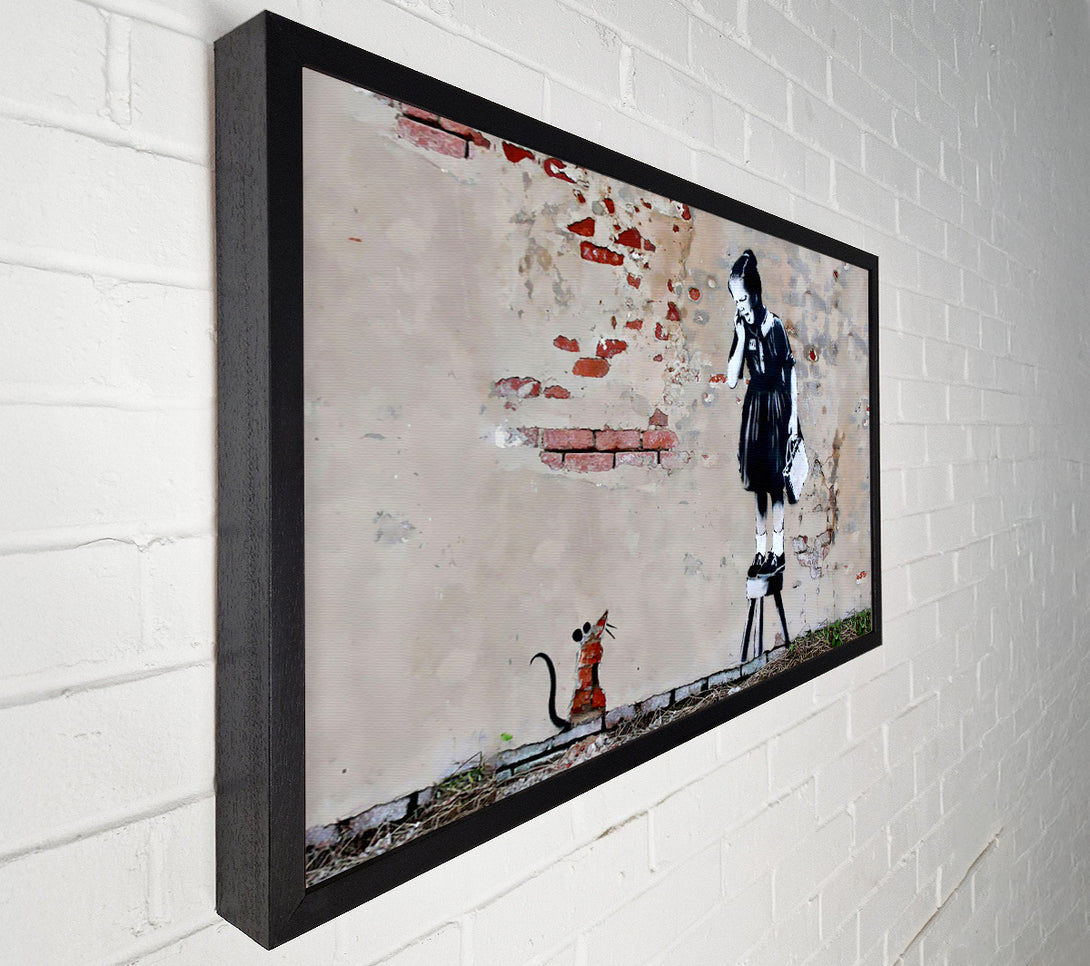  A Canvas Print of Banksy Scared Of The Mouse Canvas Wall Art