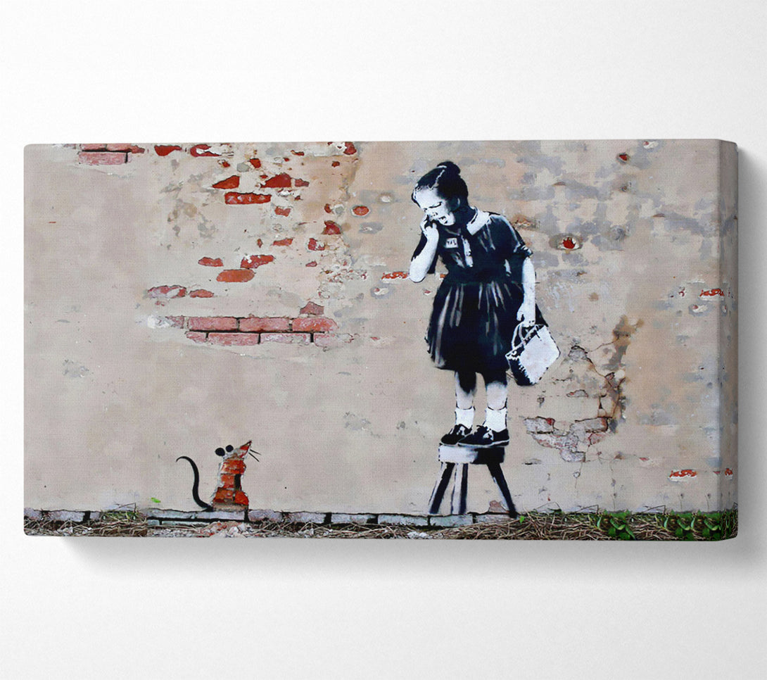  A Canvas Print of Banksy Scared Of The Mouse Canvas Wall Art