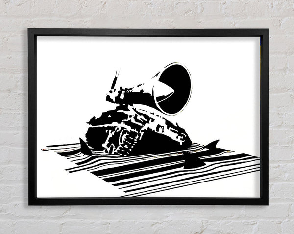 Banksy Shark Infested Framed Print