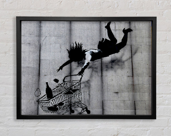 Banksy Shop Till You Drop Framed Print