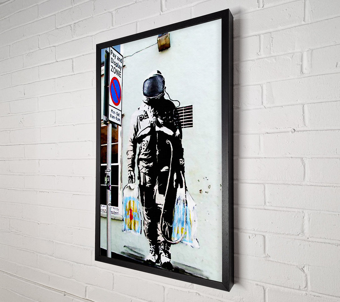  A Canvas Print of Banksy Shopping Bag Soldier Canvas Print