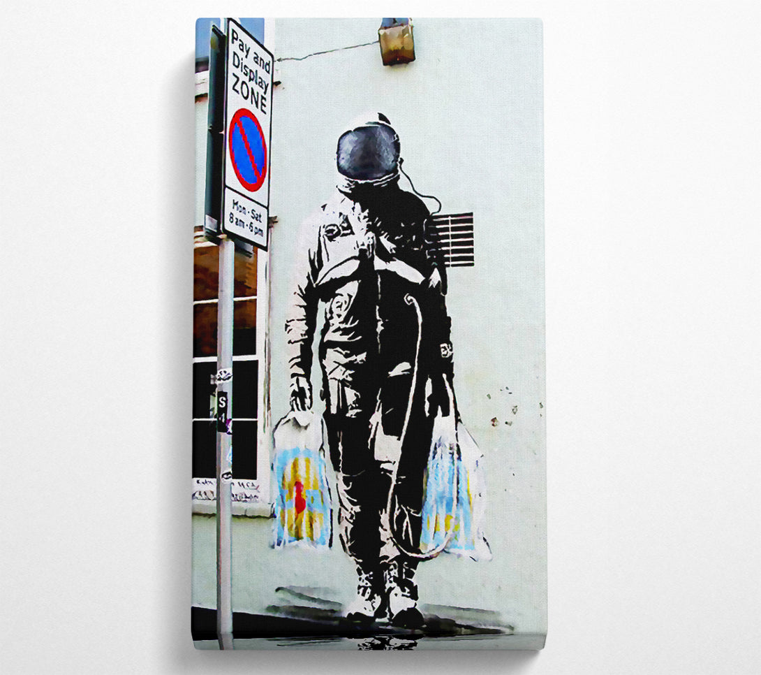  A Canvas Print of Banksy Shopping Bag Soldier Canvas Print
