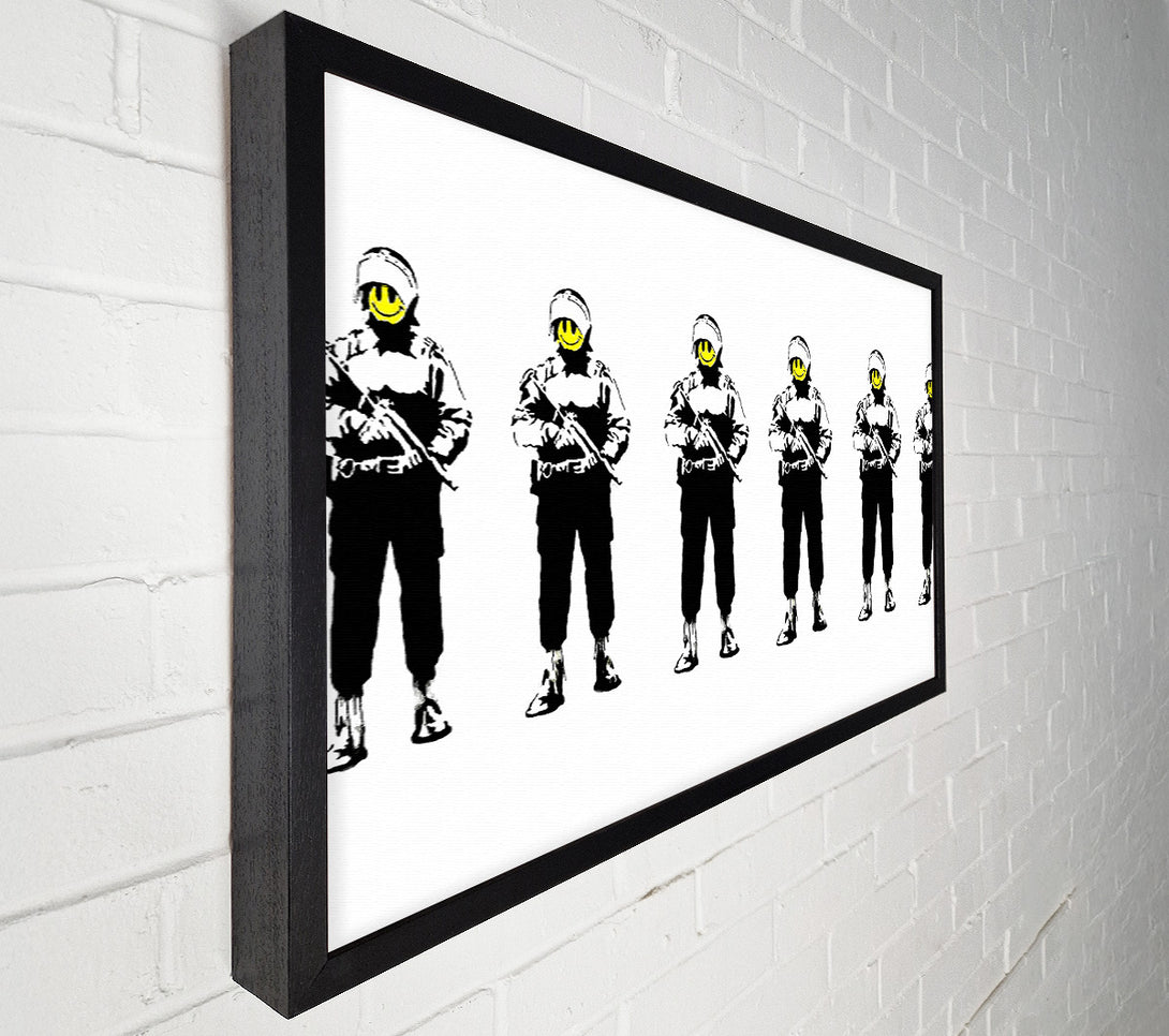  A Canvas Print of Banksy Smiley Face Line-Up Canvas Art