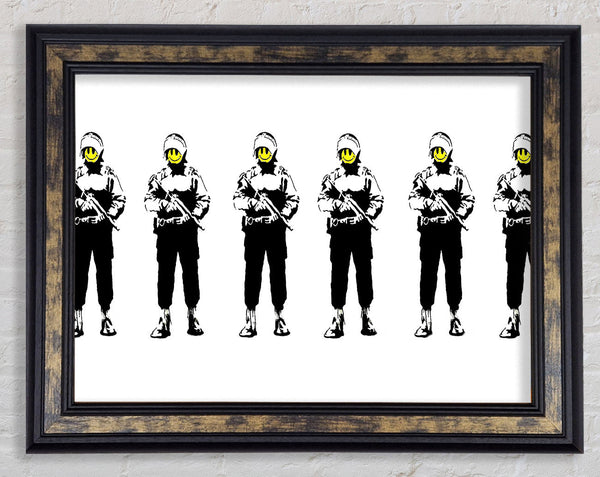 Smiley Face Line-Up Framed Print