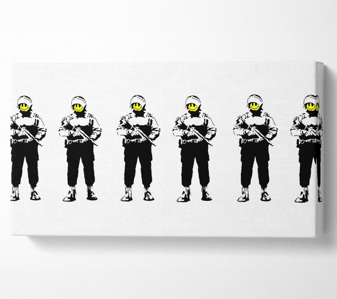  A Canvas Print of Banksy Smiley Face Line-Up Canvas Art