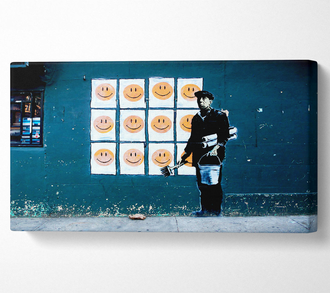  A Canvas Print of Banksy Smiley Face Posters Canvas Print