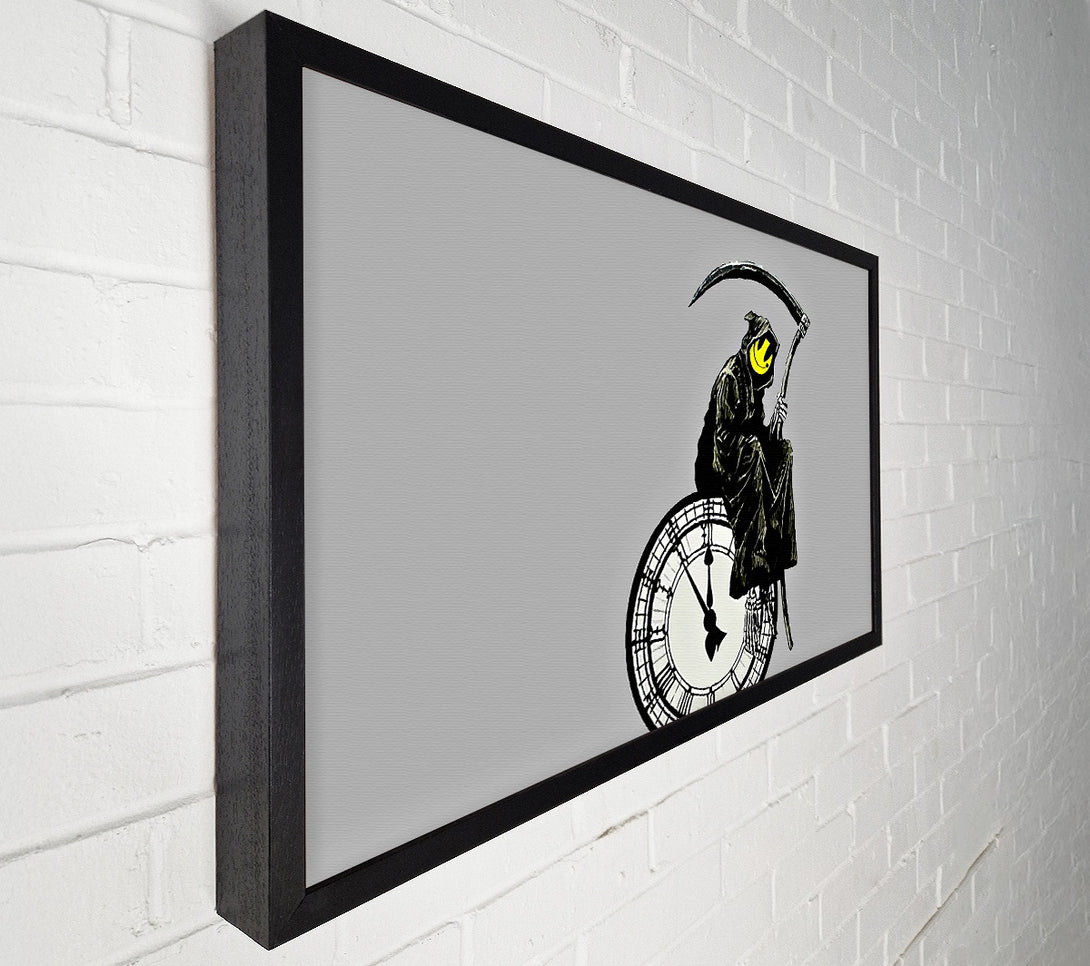  A Canvas Print of Banksy Smiley Face Reaper Times Up Canvas Print