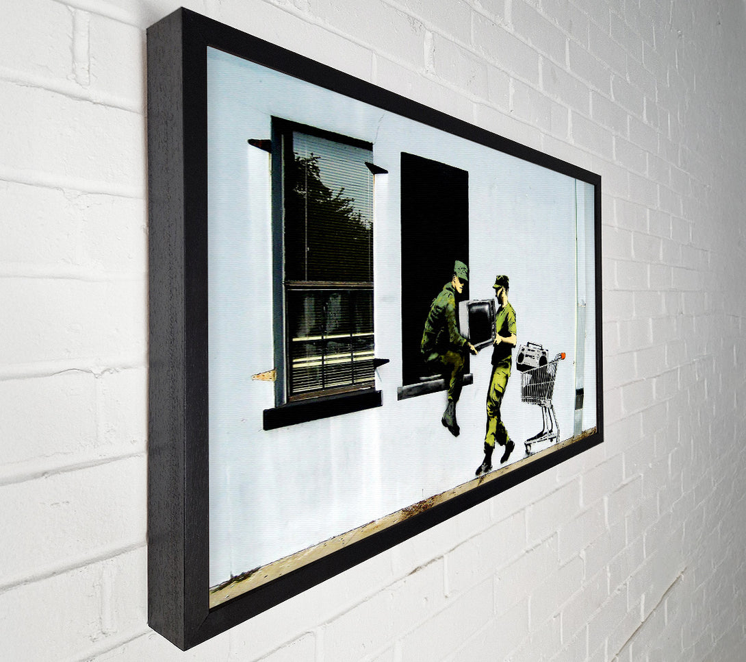 A Canvas Print of Banksy Soldier Heist Canvas Wall Art