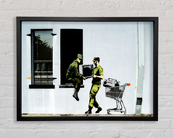 Banksy Soldier Heist Framed Print