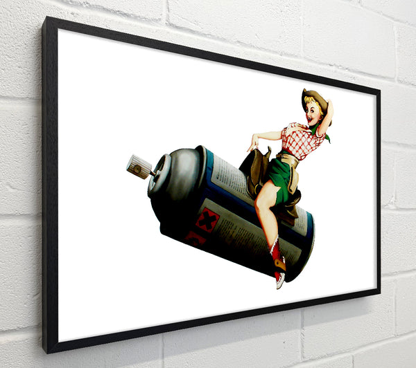 Banksy Spray Can Cowgirl