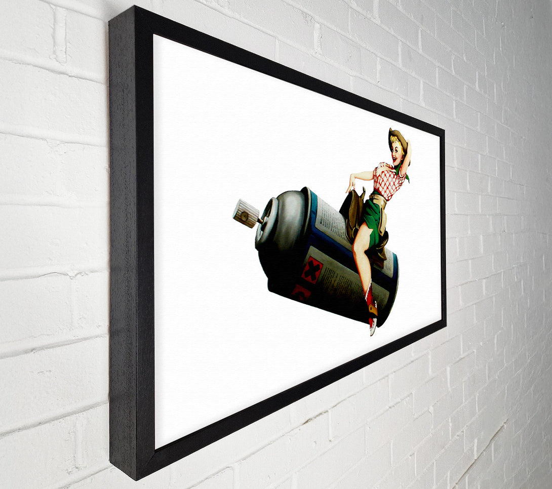  A Canvas Print of Banksy Spray Can Cowgirl Canvas Art