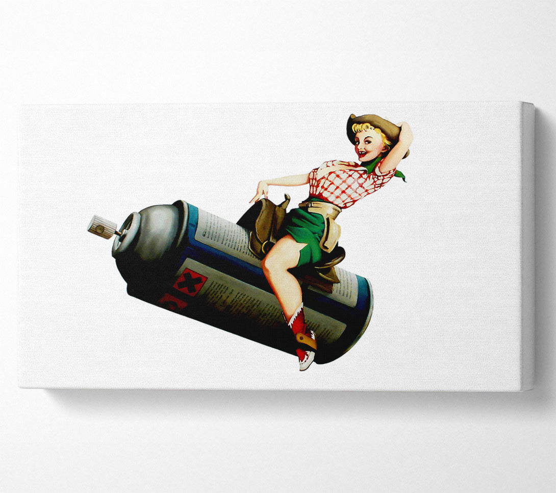 A Canvas Print of Banksy Spray Can Cowgirl Canvas Art