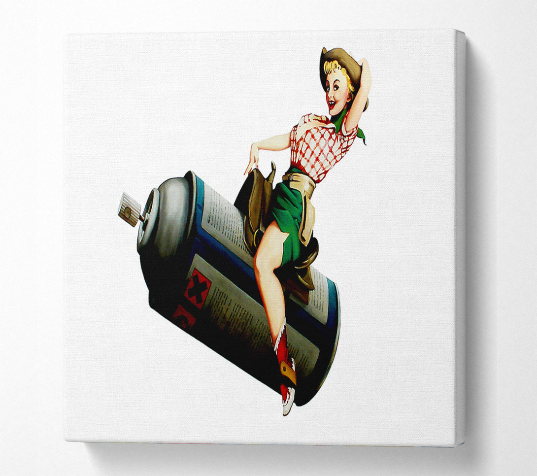  A Canvas Print of Banksy Spray Can Cowgirl Canvas Art
